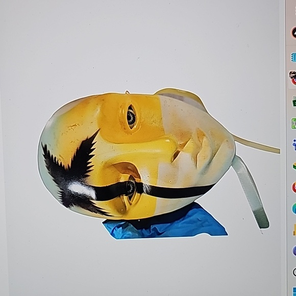 Vintage About Face Clay Art Mask Wall Art Masquerade Rare Collectible - Picture 7 of 9